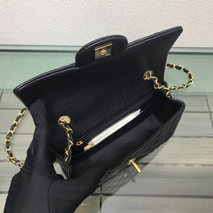 Chanel A69900 Mini Flap Bag Grained Calfskin Black Gold - Default Title - View 9