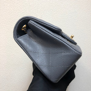 Chanel A69900 Mini Flap Bag Grained Calfskin Gray Gold - Default Title - View 5