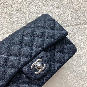 Chanel A69900 Mini Flap Bag Grained Calfskin Navy Blue Silver - Default Title - View 3