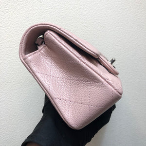 Chanel A69900 Mini Flap Bag Grained Calfskin Pink Silver - Default Title - View 4
