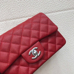 Chanel A69900 Mini Flap Bag Grained Calfskin Red Silver - Default Title - View 3