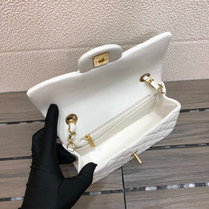 Chanel A69900 Mini Flap Bag Grained Calfskin White Gold - Default Title - View 8