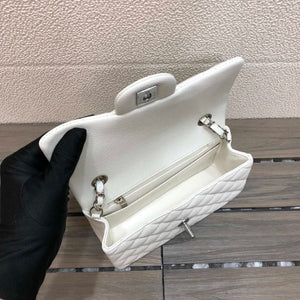 Chanel A69900 Mini Flap Bag Grained Calfskin White Silver - Default Title - View 9