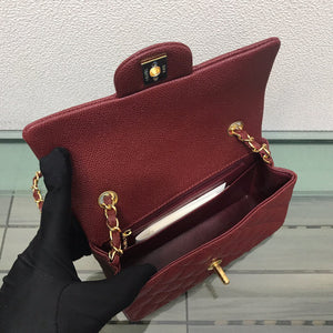 Chanel A69900 Mini Flap Bag Grained Calfskin Wine Red Gold - Default Title - View 4