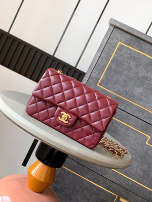 Chanel A69900 Mini Flap Bag Lambskin AS1116 Wine Red - Default Title - View 1
