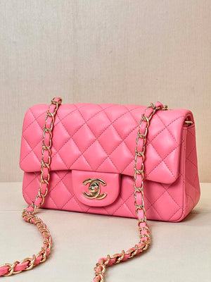 Chanel A69900 Mini Flap Bag Lambskin AS1116 Rose Red - Default Title - View 3