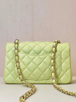 Chanel A69900 Mini Flap Bag Lambskin AS1116 Light Green - Default Title - View 7