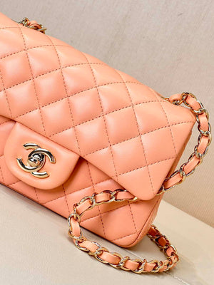 Chanel A69900 Mini Flap Bag Lambskin AS1116 Orange - Default Title - View 4