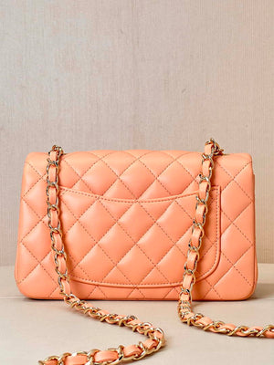 Chanel A69900 Mini Flap Bag Lambskin AS1116 Orange - Default Title - View 7