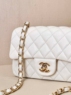 Chanel A69900 Mini Flap Bag Lambskin AS1116 White - Default Title - View 4