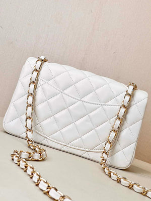 Chanel A69900 Mini Flap Bag Lambskin AS1116 White - Default Title - View 7