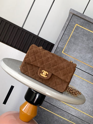 Chanel A69900 Mini Flap Bag Suede leather AS1116 Tan - Default Title - View 1