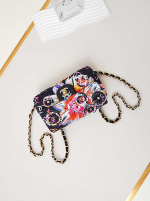 Chanel A69900 Mini Flap Printed Fabric & Gold Metal AS1116 Black & Multicolour - Default Title - View 6