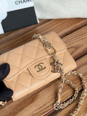 Chanel A81081 Wallet on Chain Shiny Calfskin Apricot - Default Title - View 5