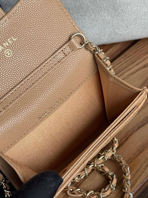 Chanel A81081 Wallet on Chain Shiny Calfskin Apricot - Default Title - View 8