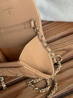 Chanel A81081 Wallet on Chain Shiny Calfskin Apricot - Default Title - View 9