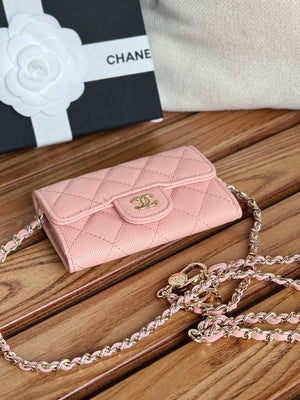 Chanel A81081 Wallet on Chain Shiny Calfskin Pink - Default Title - View 3