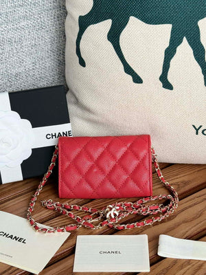 Chanel A81081 Wallet on Chain Shiny Calfskin Red - Default Title - View 2