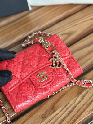 Chanel A81081 Wallet on Chain Shiny Calfskin Red - Default Title - View 5