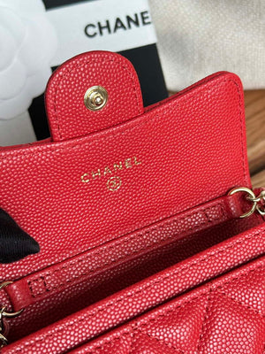 Chanel A81081 Wallet on Chain Shiny Calfskin Red - Default Title - View 7
