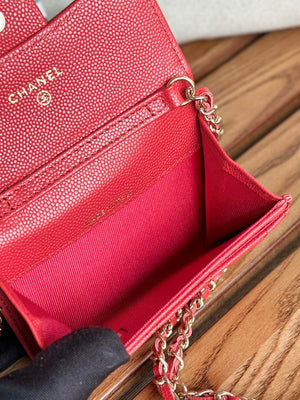 Chanel A81081 Wallet on Chain Shiny Calfskin Red - Default Title - View 8