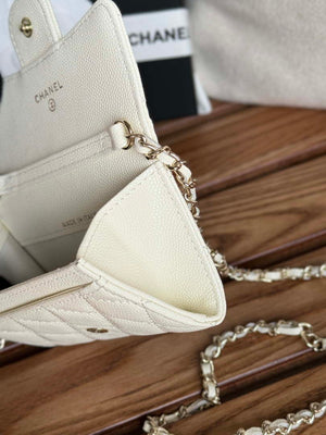 Chanel A81081 Wallet on Chain Shiny Calfskin White - Default Title - View 9