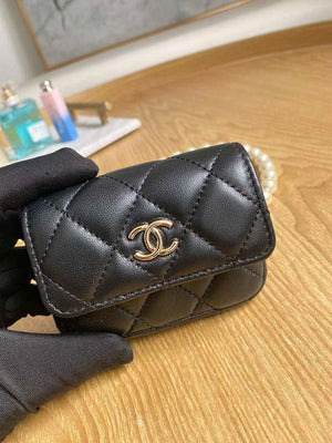 Chanel A81181 22 Spring/Summer Pearl chain belt bag Black - Default Title - View 3
