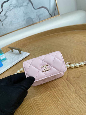 Chanel A81181 22 Spring/Summer Pearl chain belt bag pink - Default Title - View 3