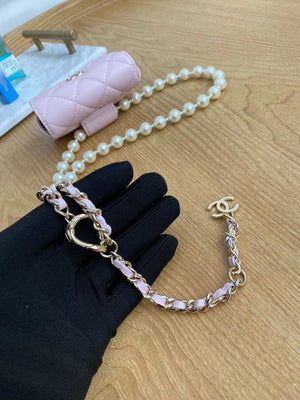Chanel A81181 22 Spring/Summer Pearl chain belt bag pink - Default Title - View 6