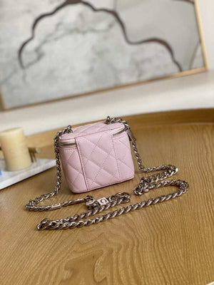Chanel A81193 Mini Vanity with chain Calfskin Sliver Pink - Default Title - View 2