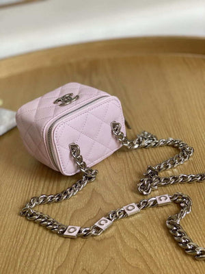 Chanel A81193 Mini Vanity with chain Calfskin Sliver Pink - Default Title - View 4