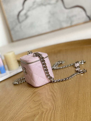 Chanel A81193 Mini Vanity with chain Calfskin Sliver Pink - Default Title - View 6