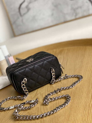 Chanel A81194 Vanity with chain Calfskin Sliver Black - Default Title - View 5