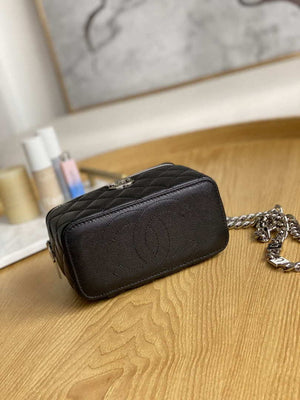 Chanel A81194 Vanity with chain Calfskin Sliver Black - Default Title - View 6