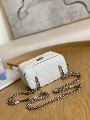 Chanel A81194 Vanity with chain Calfskin Sliver White - Default Title - View 5