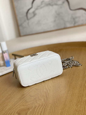 Chanel A81194 Vanity with chain Calfskin Sliver White - Default Title - View 6