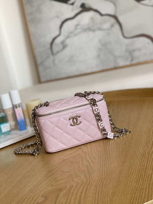 Chanel A81194 Vanity with chain Calfskin Sliver Pink - Default Title - View 1