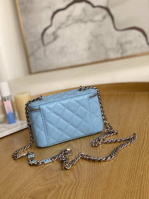 Chanel A81194 Vanity with chain Calfskin Sliver Light Blue - Default Title - View 2