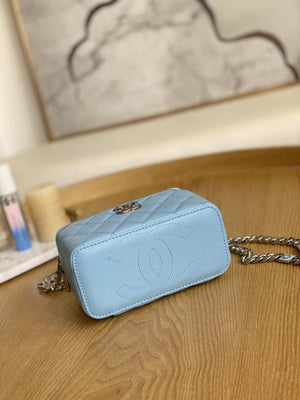 Chanel A81194 Vanity with chain Calfskin Sliver Light Blue - Default Title - View 5