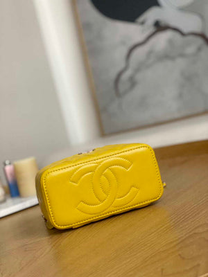 Chanel A81208 Vanity with Chain Lambskin Gold Yellow - Default Title - View 6