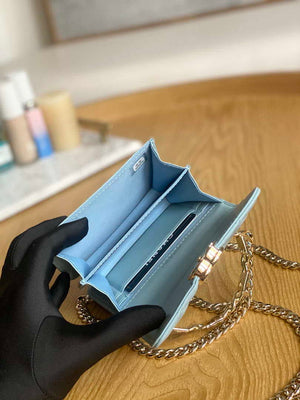 Chanel A81197 Mini Flap Lambskin Enamel & Gold-Tone Metal Light Blue - Default Title - View 9