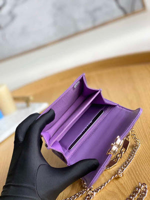 Chanel A81197 Mini Flap Lambskin Enamel & Gold-Tone Metal Purple - Default Title - View 9