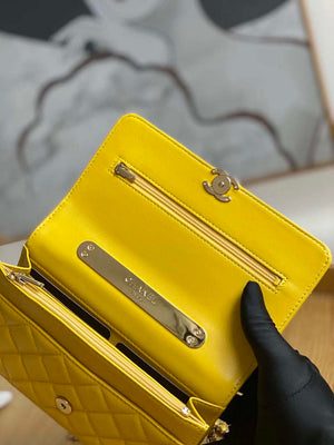 Chanel A81207 WOC 19 Chain Wallet Bag Lambskin Yellow Gold - Default Title - View 7