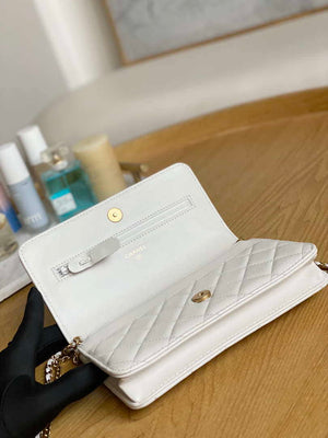 Chanel A81217 Flap Bag Lambskin Onyx Small Square Stewardess Bag White - Default Title - View 8