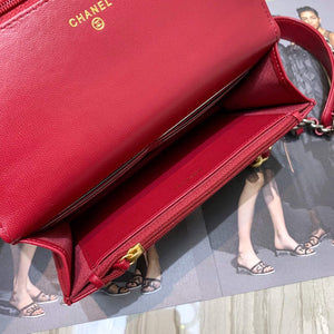 Chanel A86092 WOC Chain Wallet Bag Lambskin Wine Red - Default Title - View 3