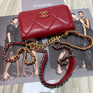 Chanel A86092 WOC Chain Wallet Bag Lambskin Wine Red - Default Title - View 6