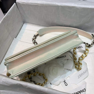 Chanel A86092 WOC 19 Chain Wallet Bag Lambskin Silvey White - Default Title - View 6