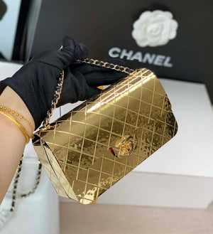 Chanel A8802 EVENING BAG Lambskin Gold Metal Gold - Default Title - View 2