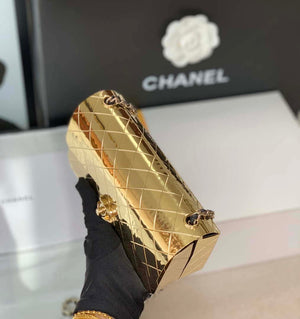Chanel A8802 EVENING BAG Lambskin Gold Metal Gold - Default Title - View 3