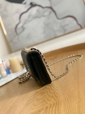 Chanel A88632 WOC 19 Chain Wallet Bag Black Lambskin Gold - Default Title - View 3